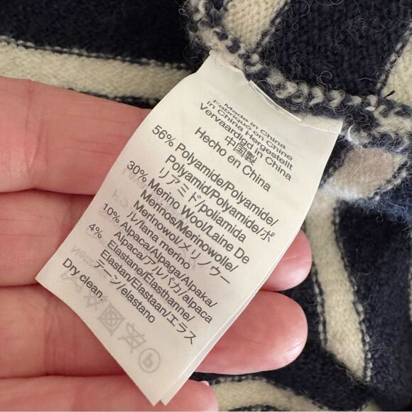 Madewell Cozy Wool Alpaca Blend Walker Blue White Striped Cardigan Size S - Picture 7 of 7